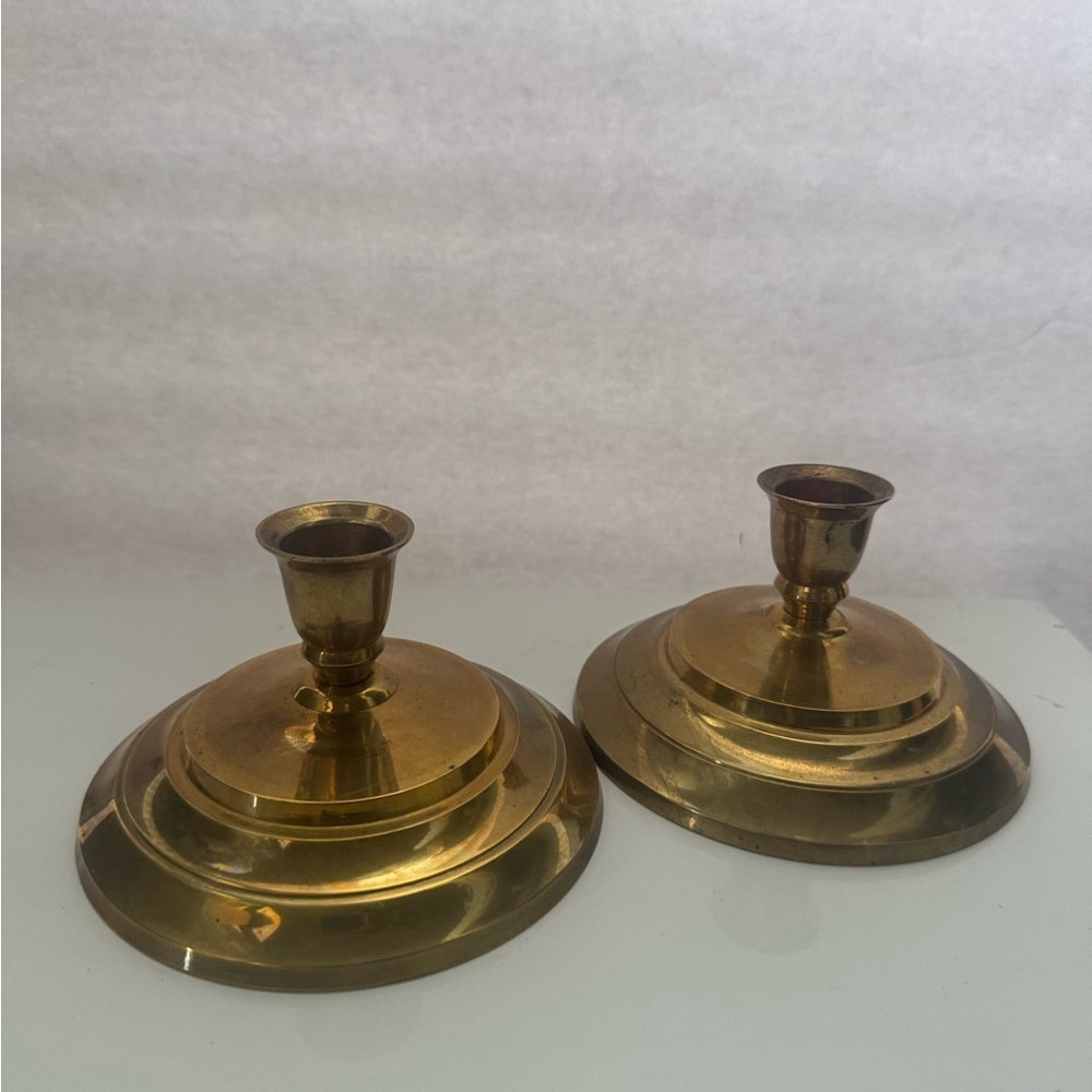 Gold Brass Candle Holders